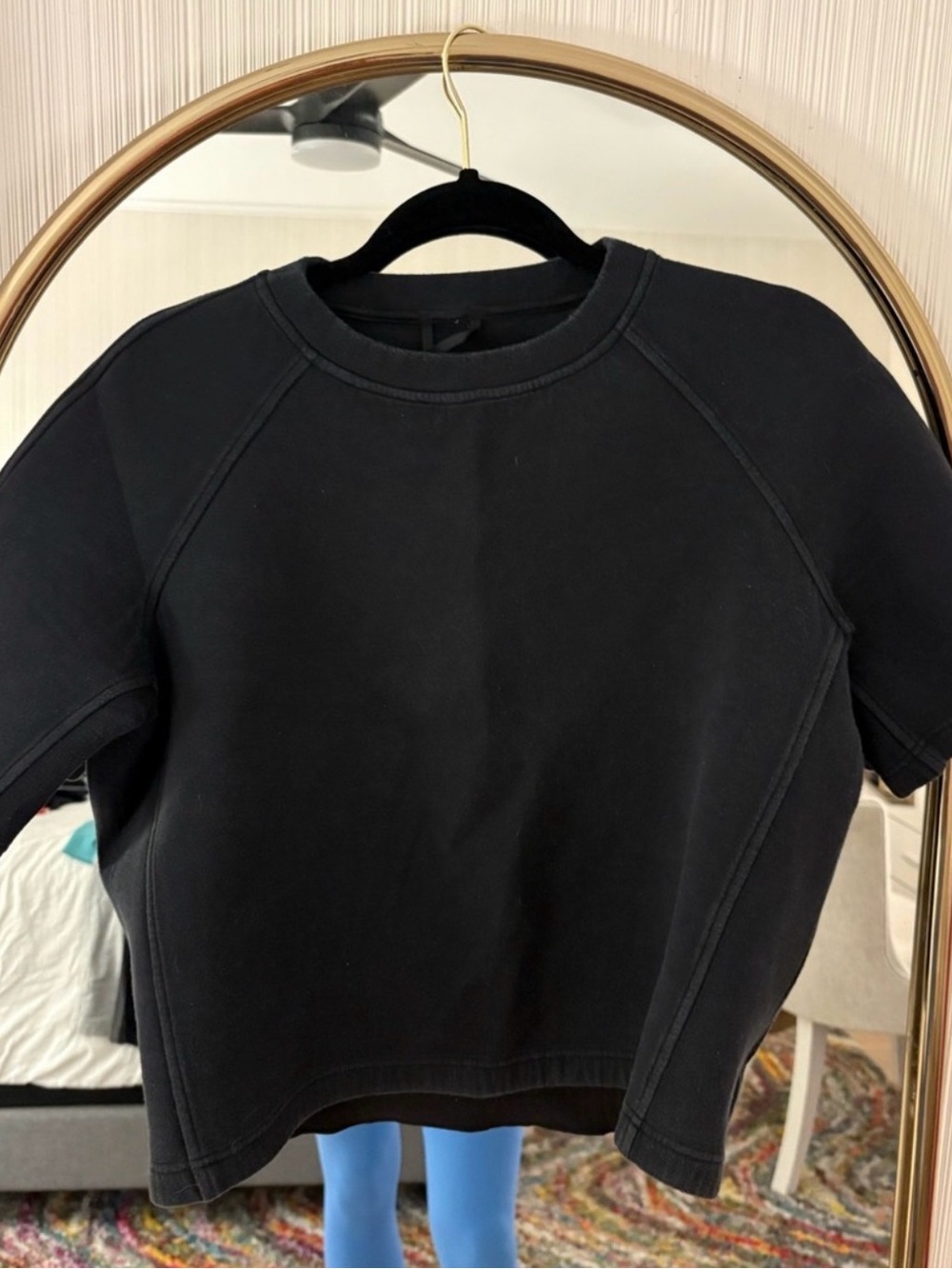 lululemon athletica Black Short Sleeve Crewneck Boxy Sweatshirt